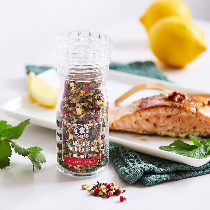 atmosphere photo of the pot of Mix for Fish - Spice Mill Albert Ménès
