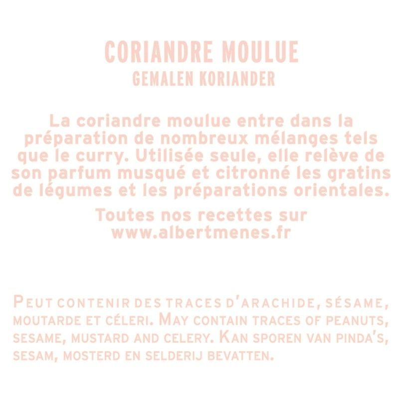 Töpfchen Informationsblatt Koriander, gemahlen Albert Ménès
