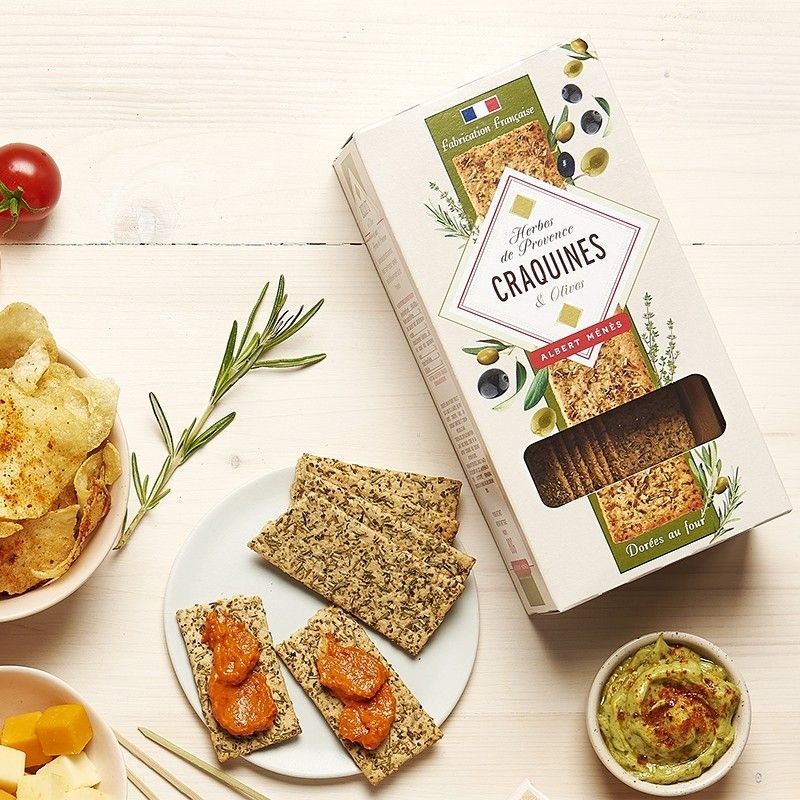 Craquines aux Herbes de Provence et Olives Noires