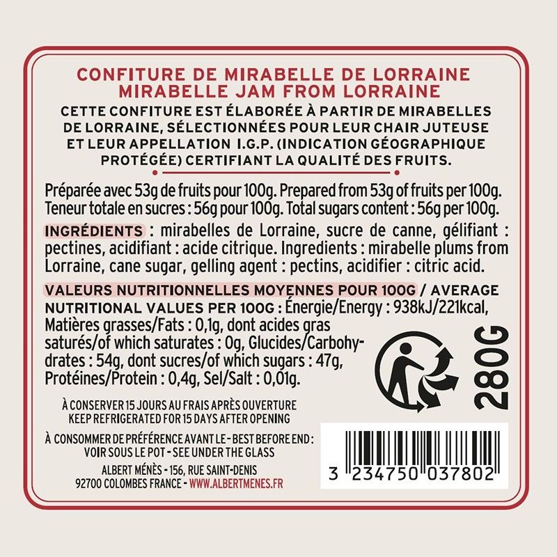 Confiture de Mirabelle de Lorraine
