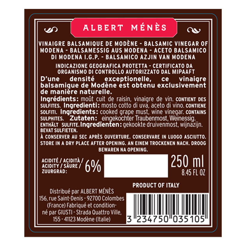 Vinaigre Balsamique de Modène Il Denso Giusti