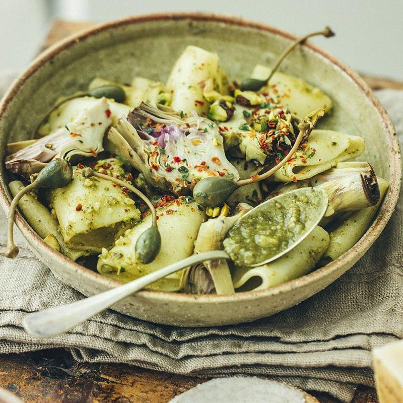 Atmosphere photo Roman artichoke pesto recipe