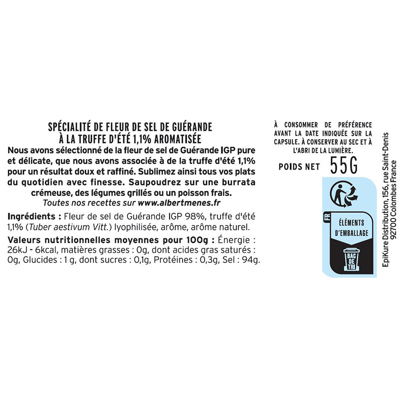 etiquette fleur de sel à la truffe
