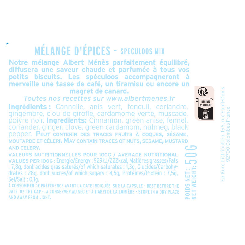 etiquette melange speculoos