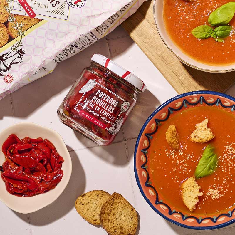 photo d'ambiance poivrons piquillos gaspacho