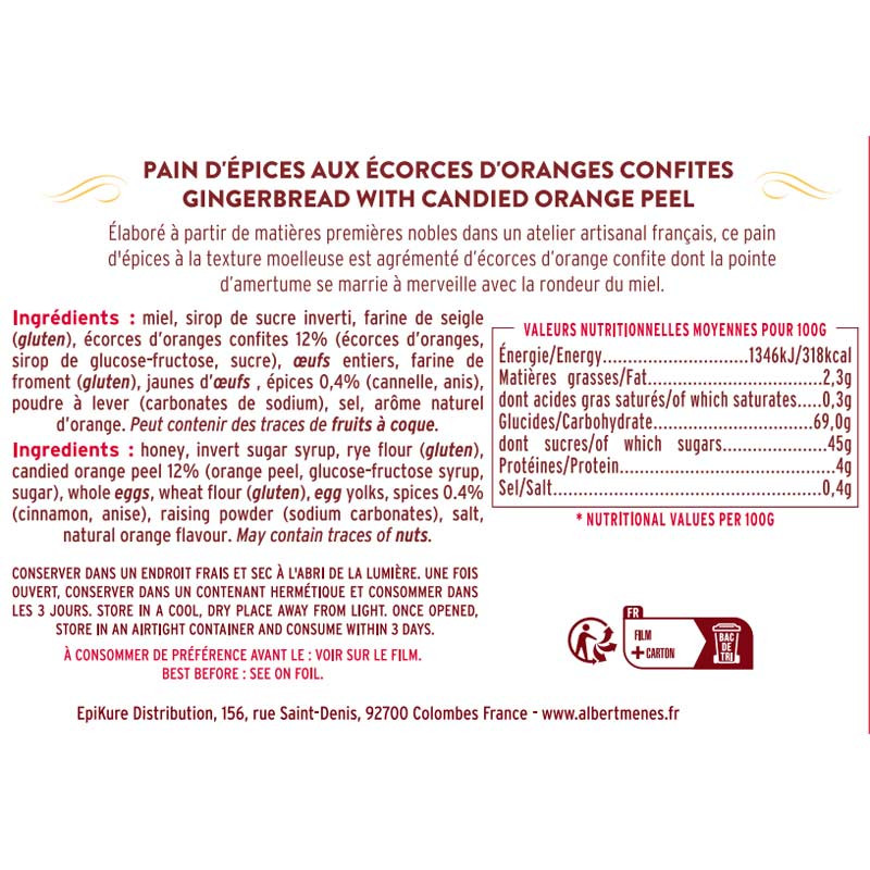 Pain d'Epices aux Écorces d'Orange Confite etiquette