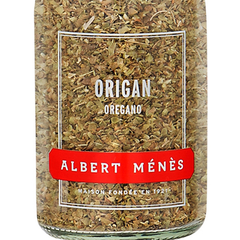Zoom sur le pot de Origan Albert Ménès