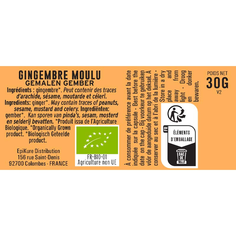 Gingembre Moulu BIO Albert Ménès de qualité