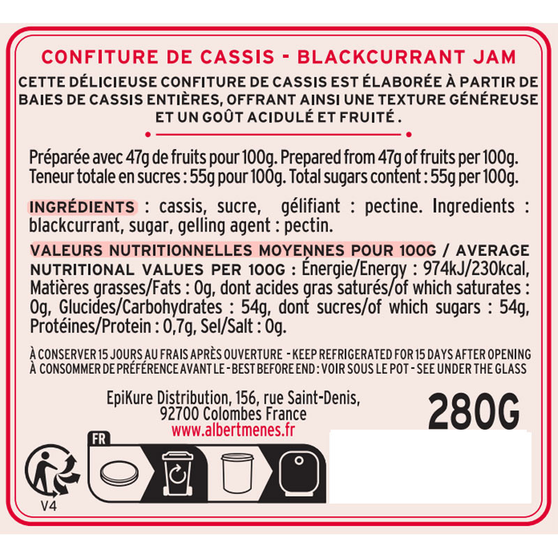 Confiture de Cassis de qualité