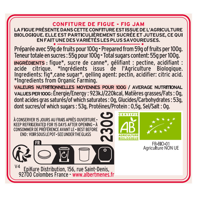 Confiture de Figue BIO avec des figues de qualité