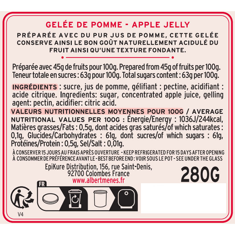 Gelée de Pomme Albert Ménès, un indispensable
