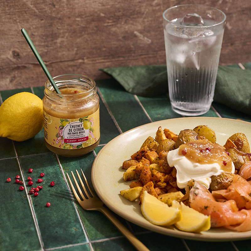 Chutney de citron aux baies roses nouveaute albert menes