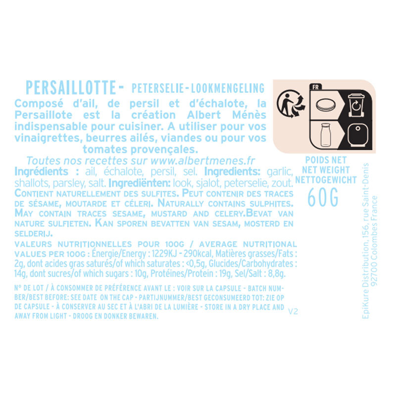 fiche informative sur le pot de Persaillotte Albert Ménès