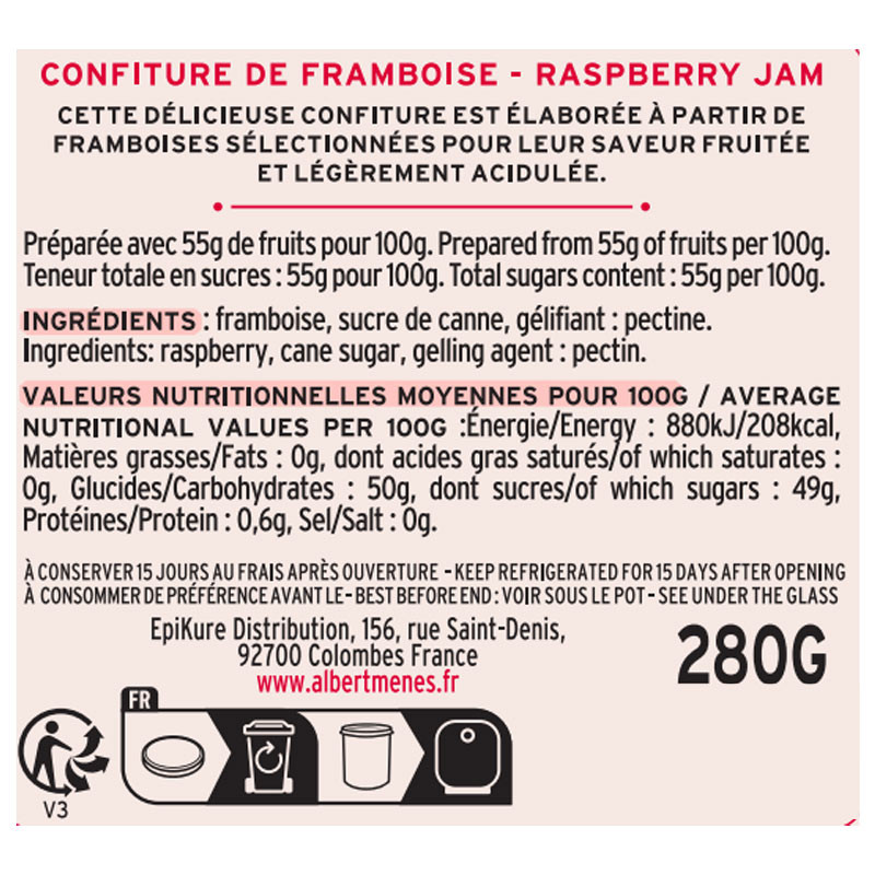 Confiture de Framboise étiquette