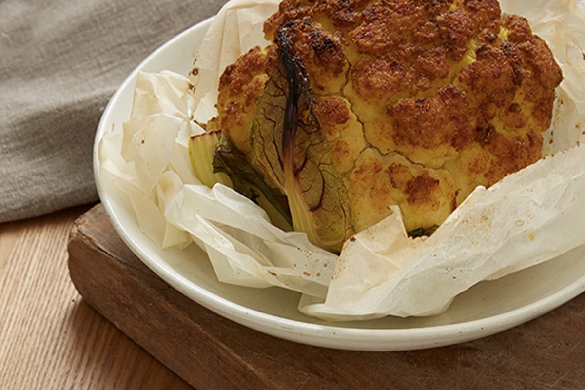 Chou-fleur rôti au curry doux Chou-fleur rôti au curry doux