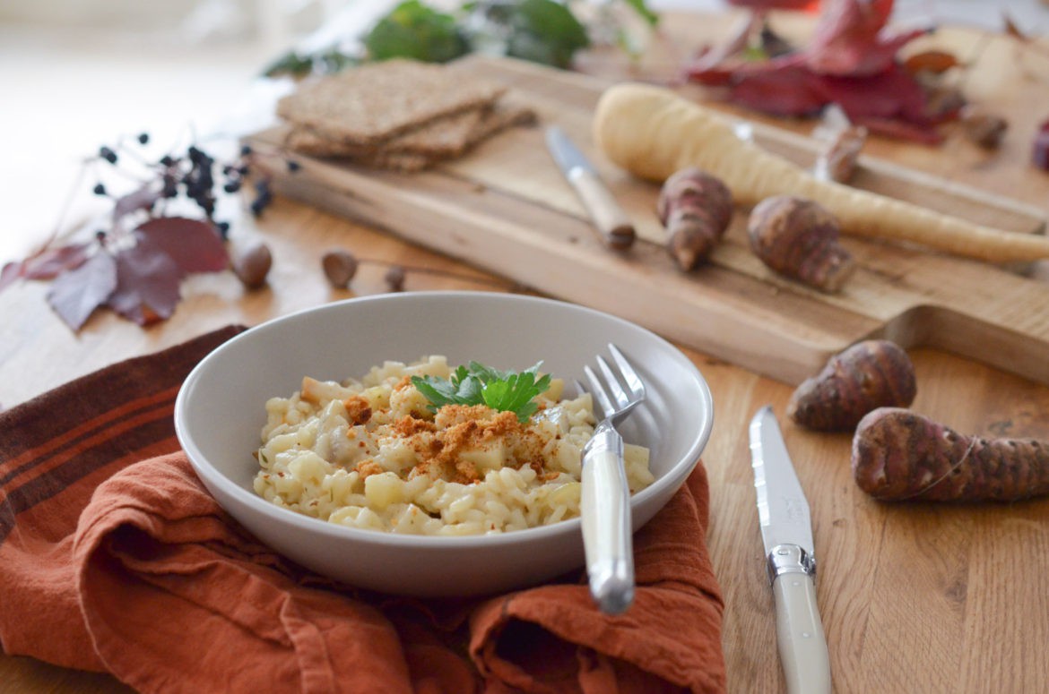 Risotto crémeux au crumble de pain d'épices Risotto crémeux au crumble de pain d'épices