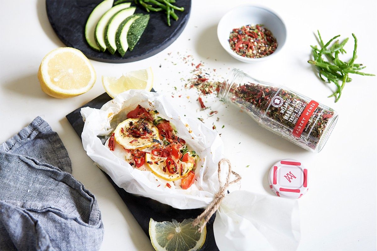 Papillote de lotte au mélange marin Papillote de lotte au mélange marin
