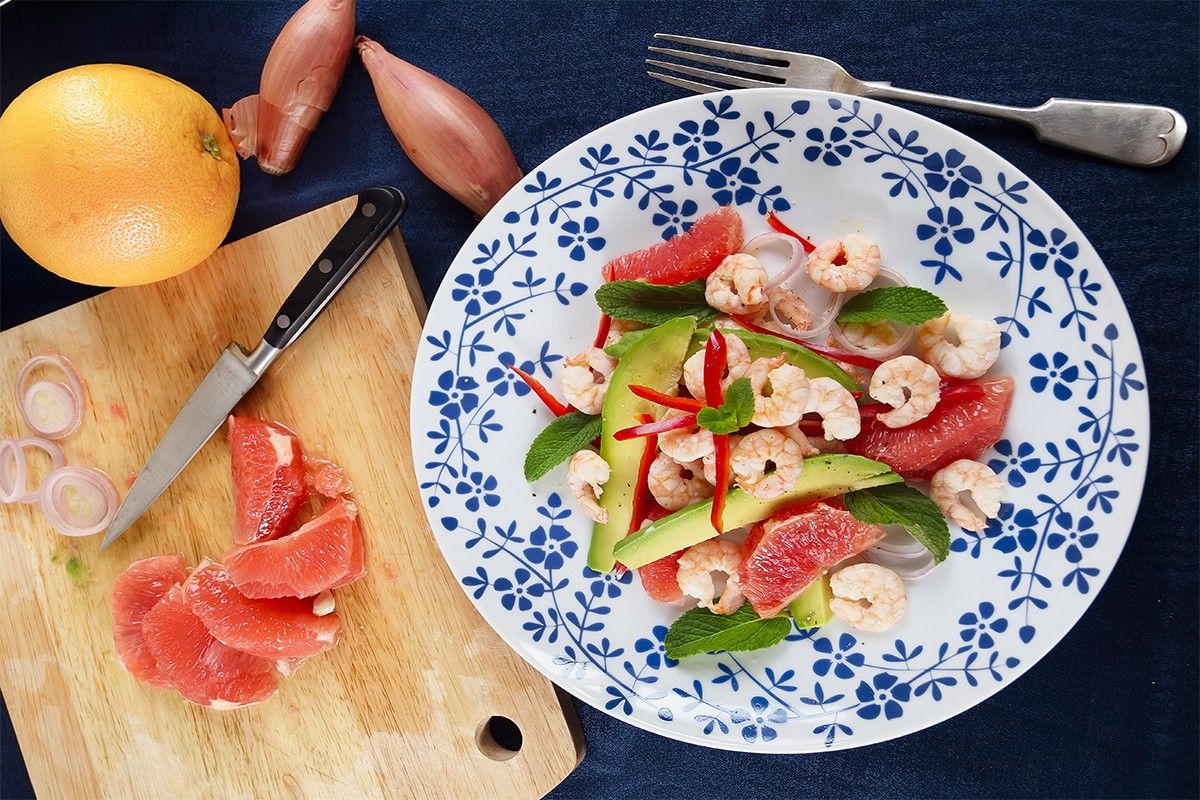 Salade de Crevettes et Pamplemousse Rose Salade de Crevettes et Pamplemousse Rose