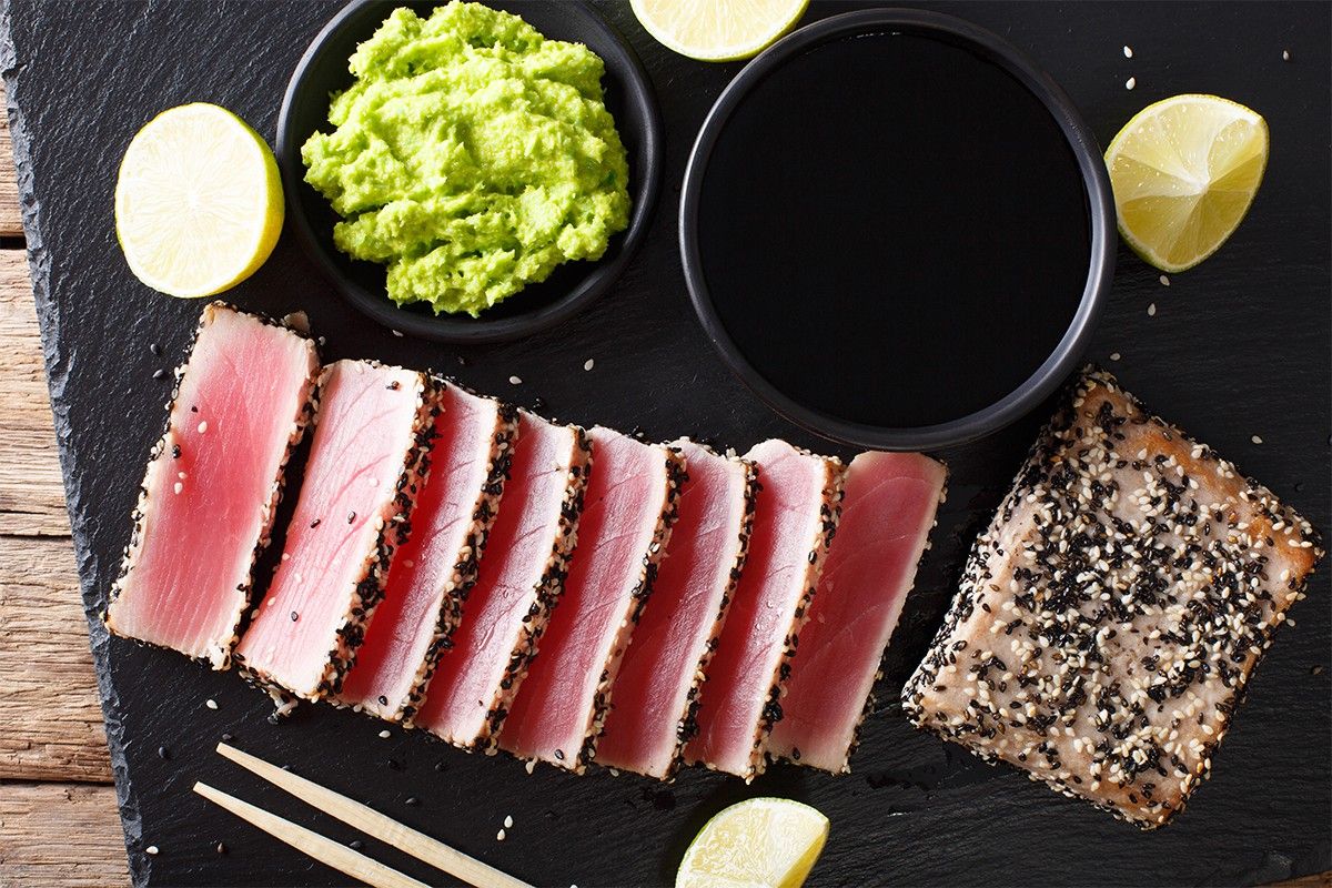 Tataki de Thon aux deux sésames Tataki de Thon aux deux sésames